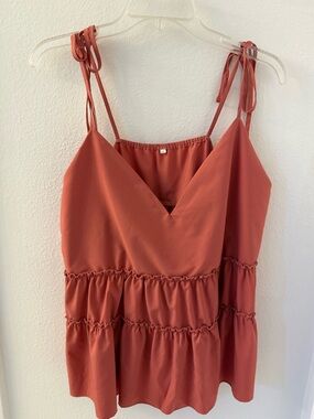 Blush pink Tiered Spaghetti Strap Cami Top